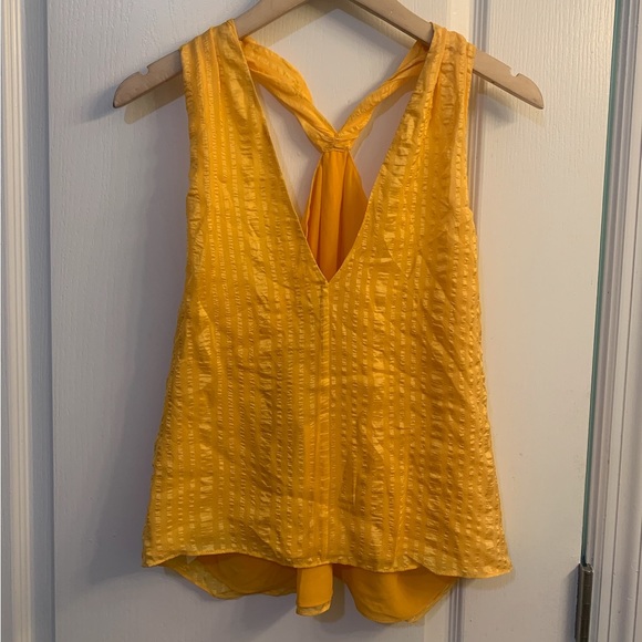 Frame 100% Silk Crinkle Draped Halter Neck Kumquat Orange Sleeveless Top - Picture 3 of 5